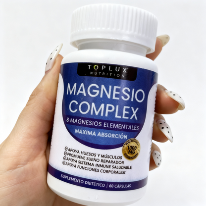 Magnesio Suplemento 8 Elemental - Energía, músculos, sueño y huesos